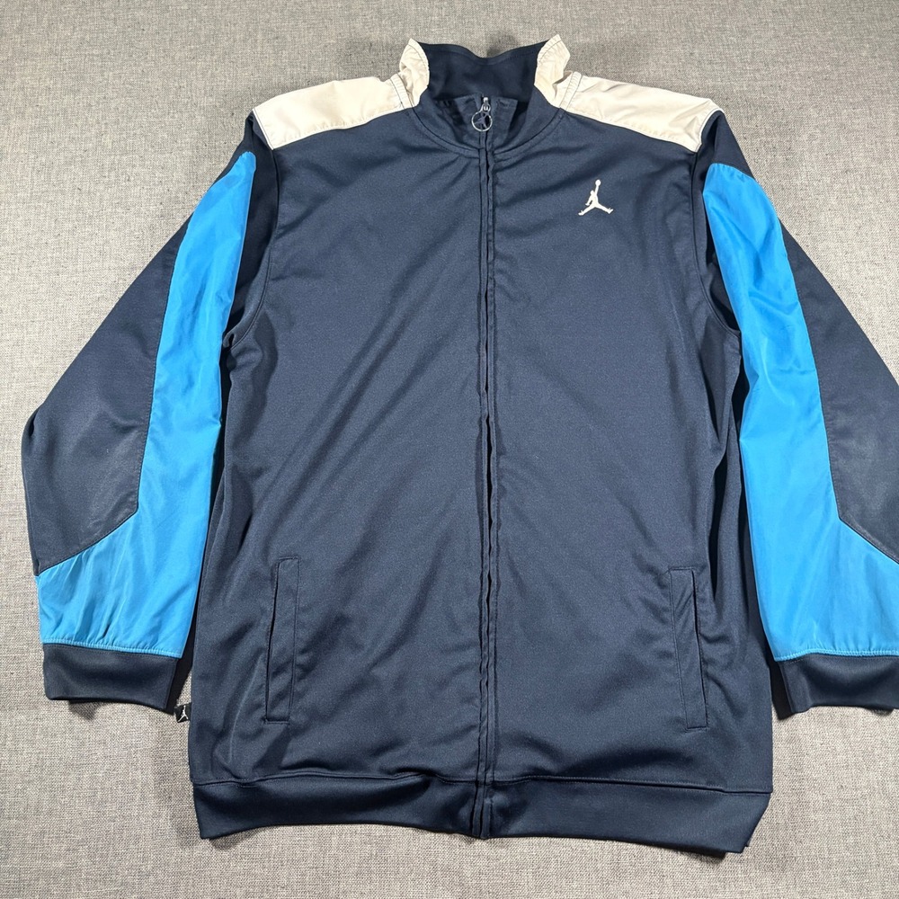 Jordan Track Jacket Kids XL Navy Blue Colorblock Full Zip Jumpman 617845-695